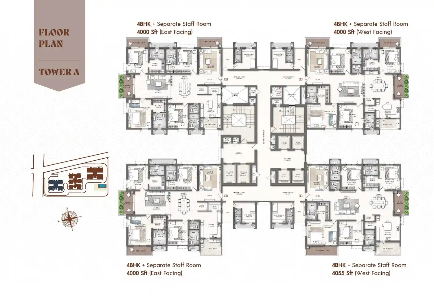 2 BHK floor plan Emperia Dombivli
