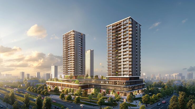 Unimax Life under construction apartment building in Dombivli East with modern design